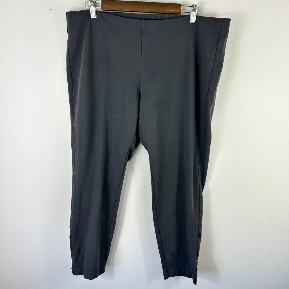 Eileen Fisher Womens XL Dark Gray Ankle Pants Preppy Classic Minimalist Chic